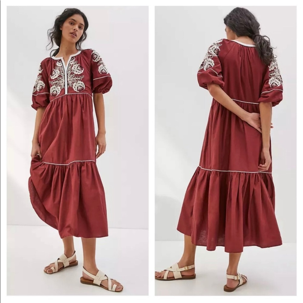 Anthropologie Gretel embroidered maxi dress NWT XS